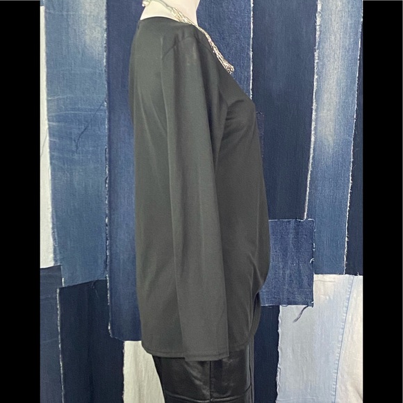 Green Envelope Los Angeles Front Knotted Long Sleeve Blouse Sz S - Picture 4 of 6